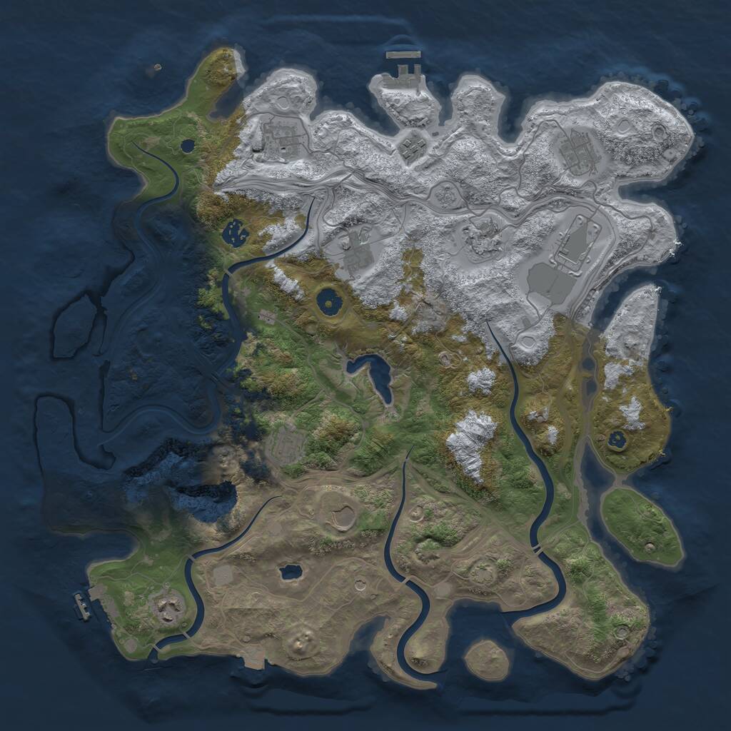 Rust Map: Procedural Map, Size: 4250, Seed: 1862878695, 16 Monuments