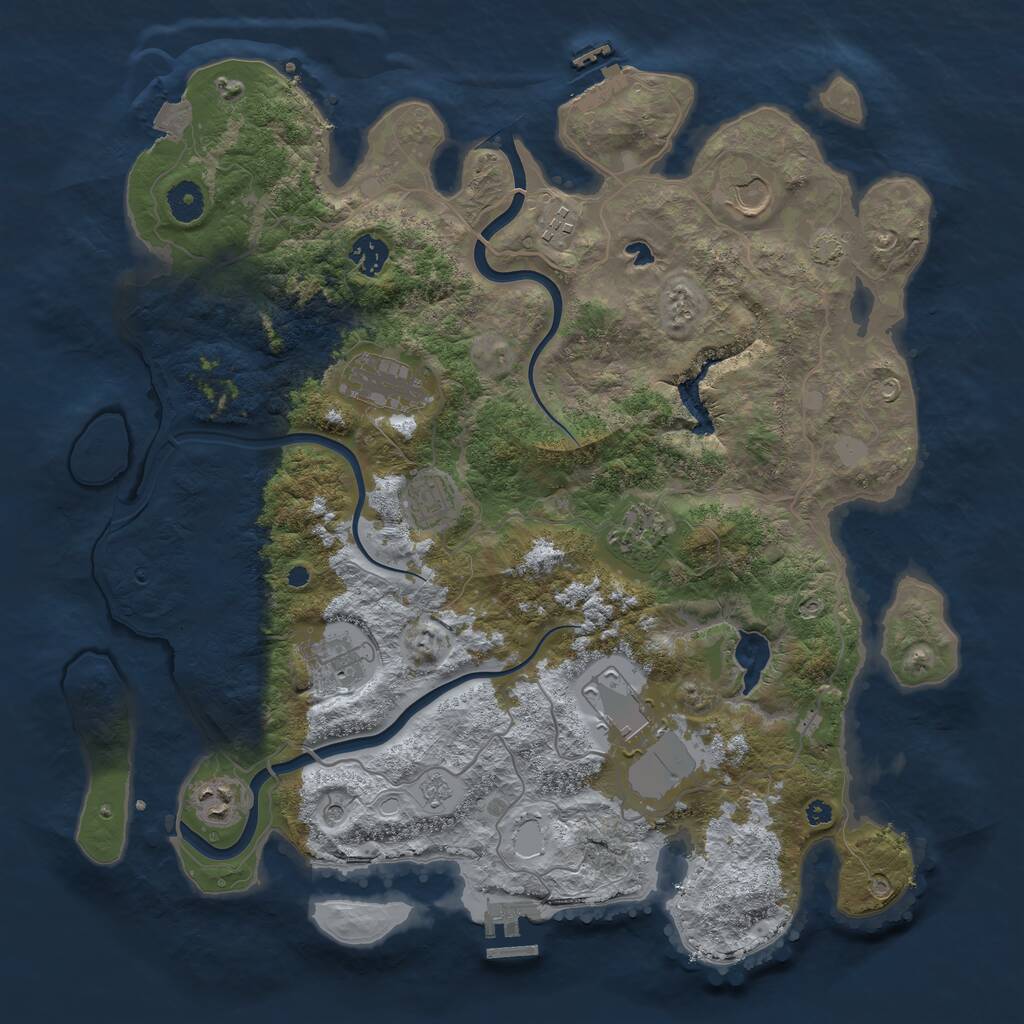 Rust Map: Procedural Map, Size: 4000, Seed: 32236569, 15 Monuments