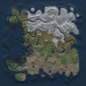 Thumbnail Rust Map: Procedural Map, Size: 4500, Seed: 1847293056, 16 Monuments