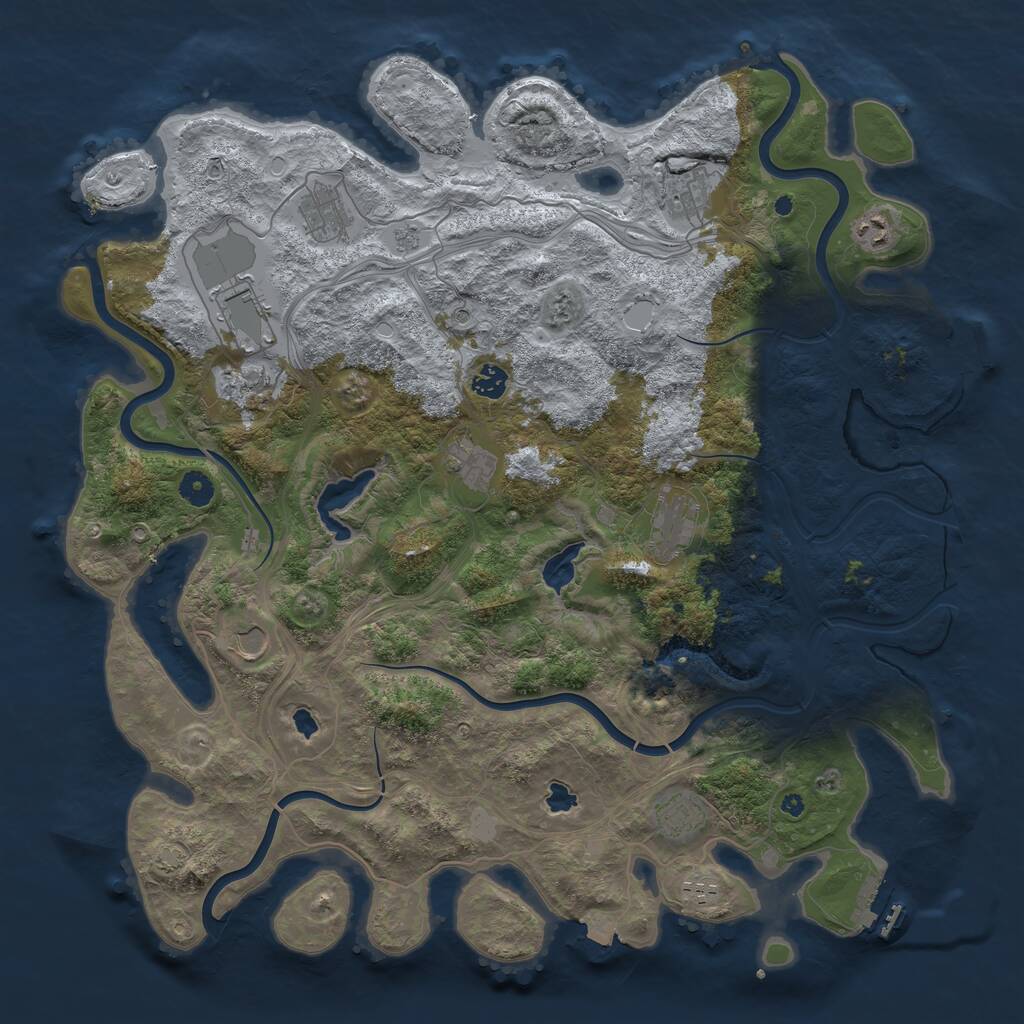 Rust Map: Procedural Map, Size: 4500, Seed: 69750893, 17 Monuments