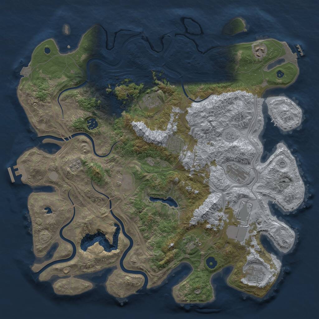 Rust Map: Procedural Map, Size: 4250, Seed: 478495594, 16 Monuments