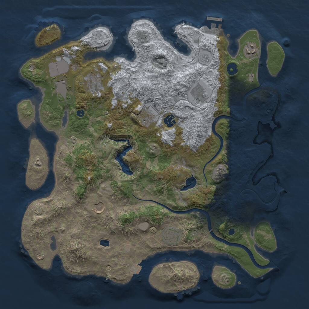 Rust Map: Procedural Map, Size: 4000, Seed: 832621865, 14 Monuments
