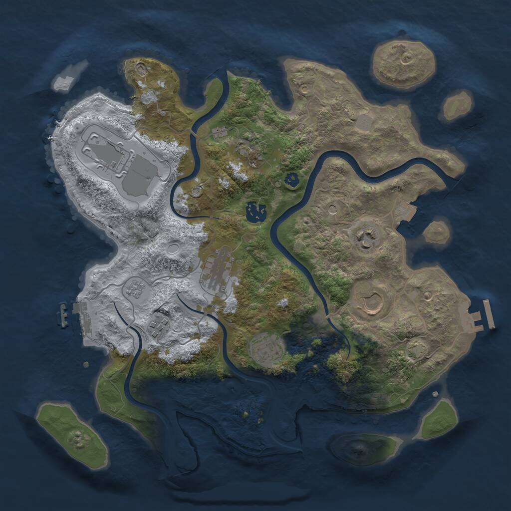 Rust Map: Procedural Map, Size: 3500, Seed: 1667491905, 14 Monuments
