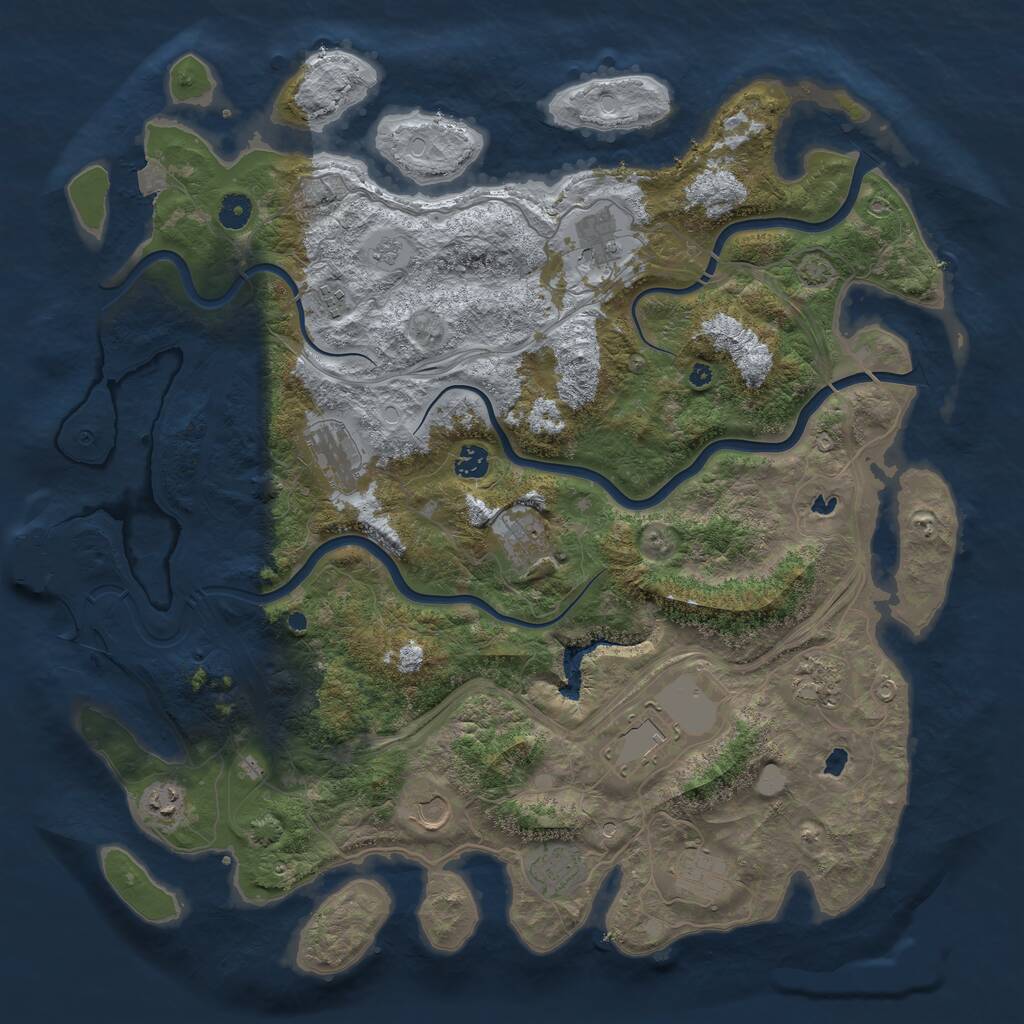 Rust Map: Procedural Map, Size: 4500, Seed: 308670667, 16 Monuments