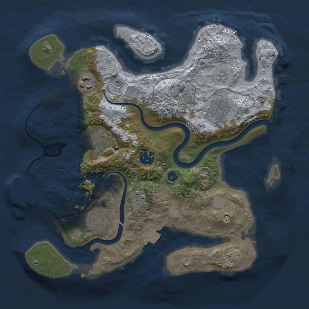 Rust Map: Procedural Map, Size: 3000, Seed: 1112661392, 11 Monuments