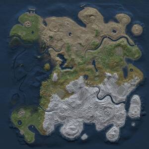 Thumbnail Rust Map: Procedural Map, Size: 4500, Seed: 1441706540, 16 Monuments