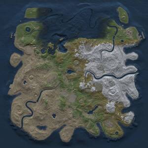 Thumbnail Rust Map: Procedural Map, Size: 4500, Seed: 1289375619, 17 Monuments