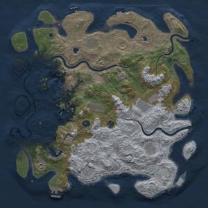 Thumbnail Rust Map: Procedural Map, Size: 4500, Seed: 1267755683, 15 Monuments