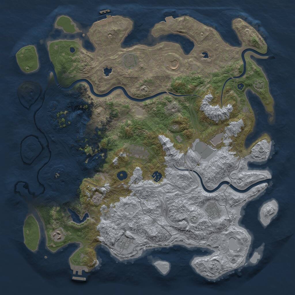 Rust Map: Procedural Map, Size: 4500, Seed: 1267755683, 15 Monuments
