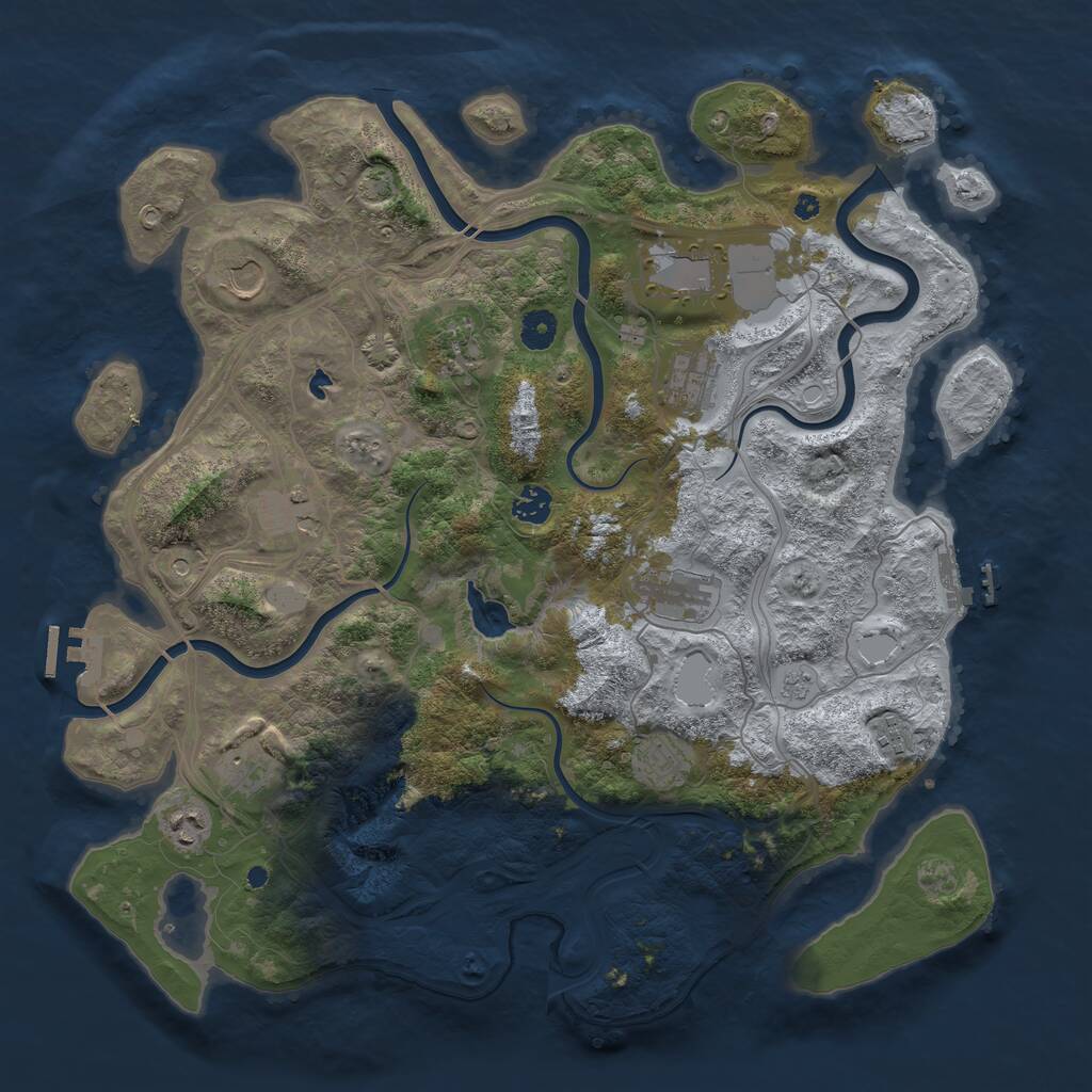 Rust Map: Procedural Map, Size: 4250, Seed: 16985, 17 Monuments