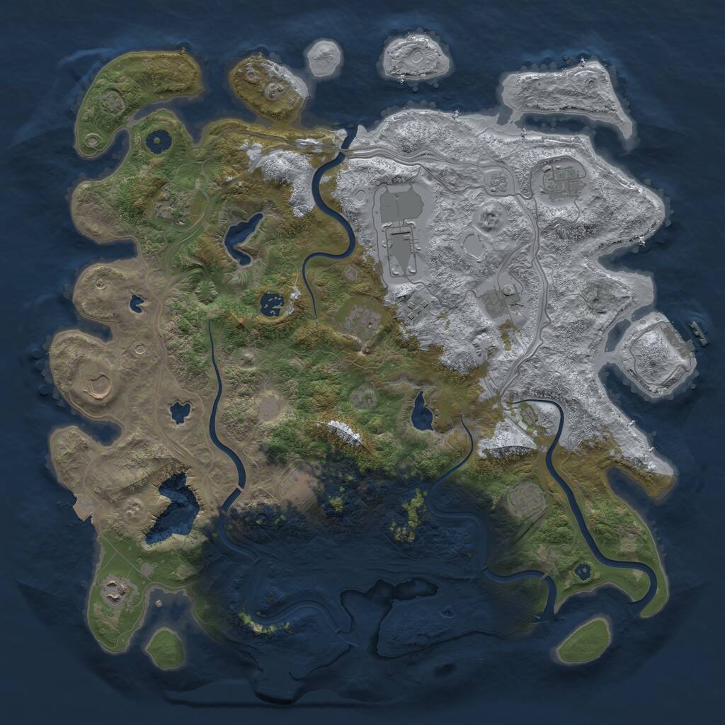 Rust Map: Procedural Map, Size: 4500, Seed: 748278, 17 Monuments