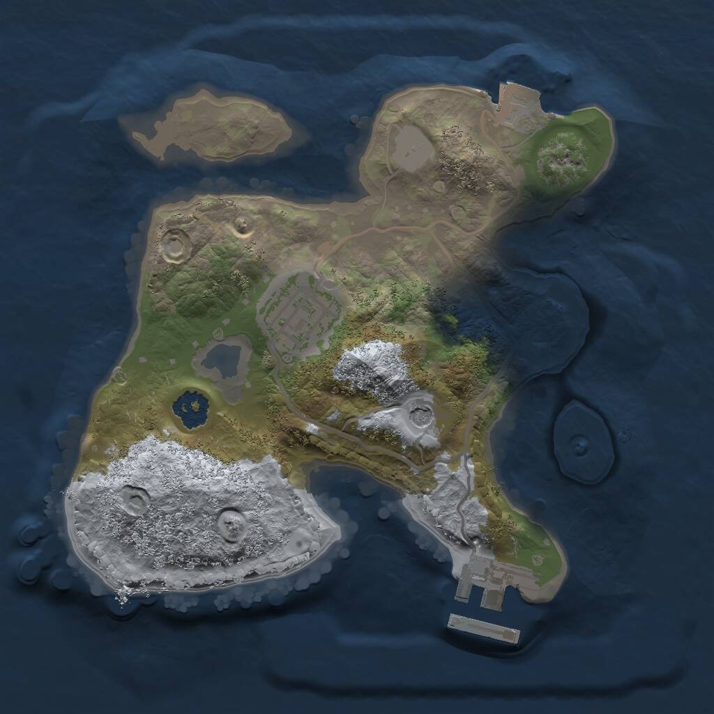 Rust Map: Procedural Map, Size: 2000, Seed: 854365295, 4 Monuments