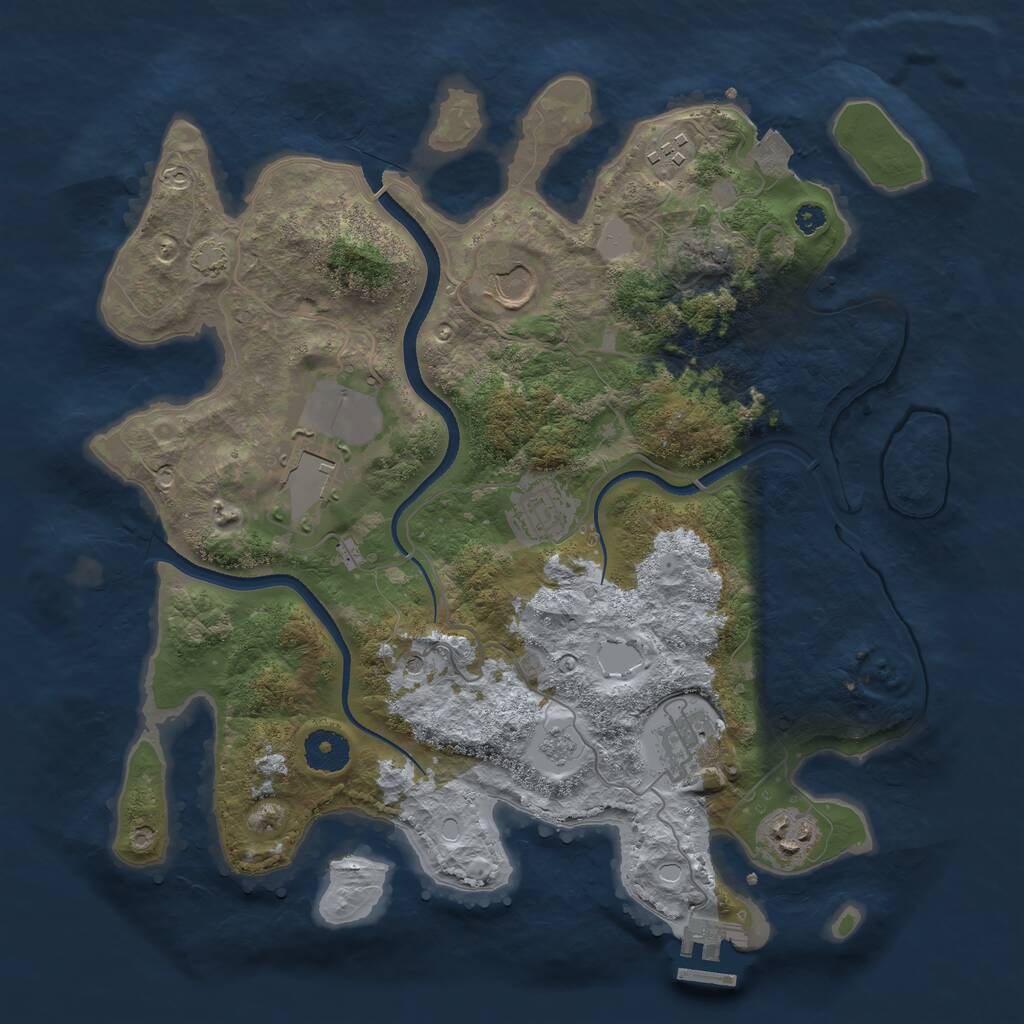 Rust Map: Procedural Map, Size: 3500, Seed: 1872573712, 11 Monuments