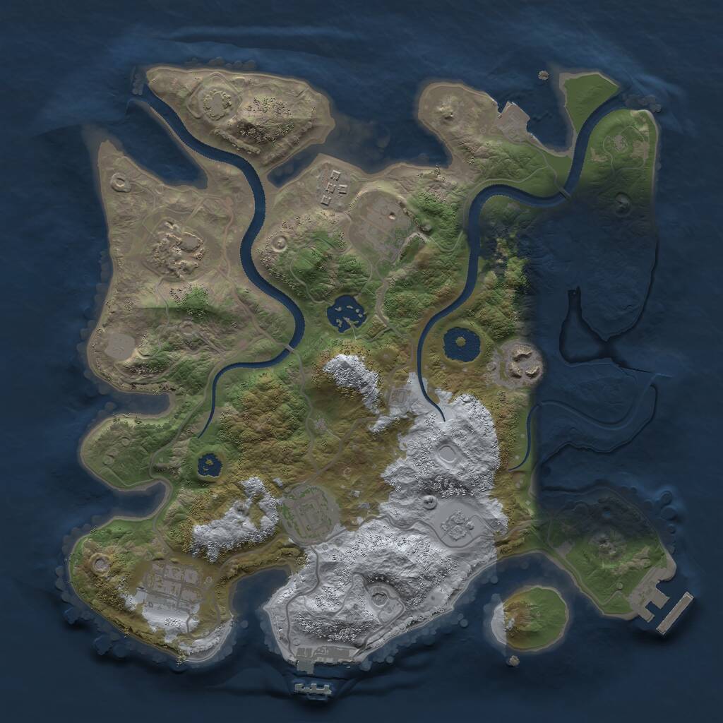 Rust Map: Procedural Map, Size: 3000, Seed: 25032013, 13 Monuments