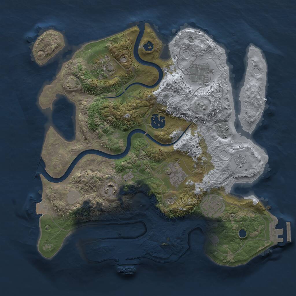 Rust Map: Procedural Map, Size: 3000, Seed: 21866, 13 Monuments