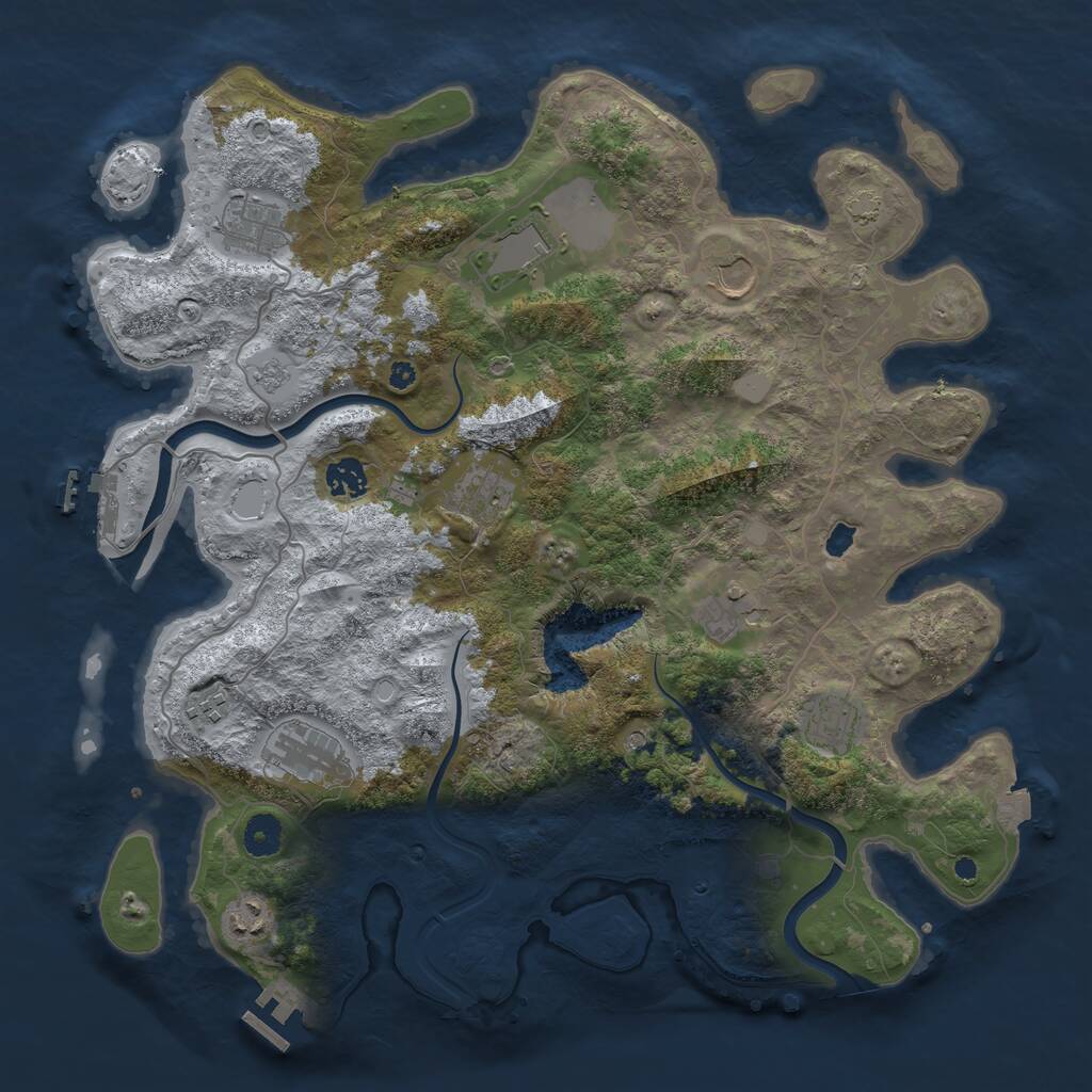Rust Map: Procedural Map, Size: 4000, Seed: 257660094, 16 Monuments