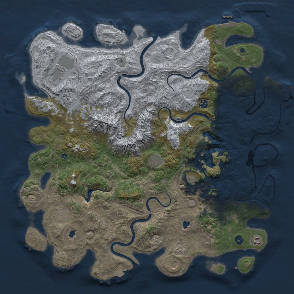 Rust Map: Procedural Map, Size: 5000, Seed: 719170, 15 Monuments