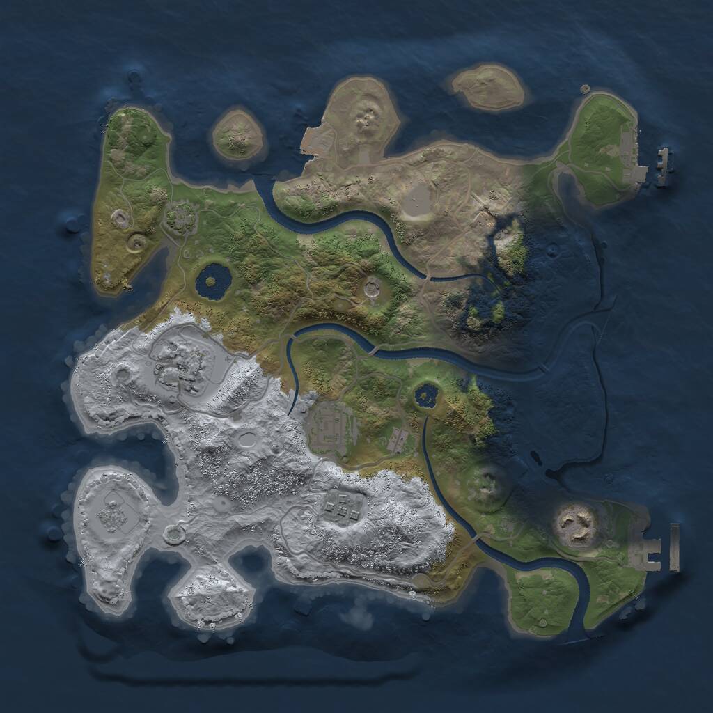 Rust Map: Procedural Map, Size: 3000, Seed: 27886320, 10 Monuments