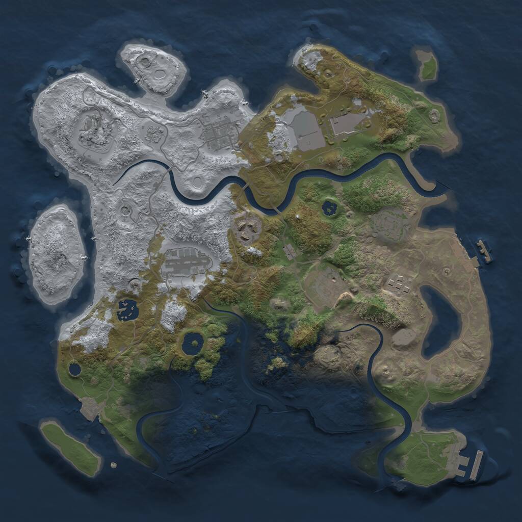 Rust Map: Procedural Map, Size: 3500, Seed: 473287106, 15 Monuments