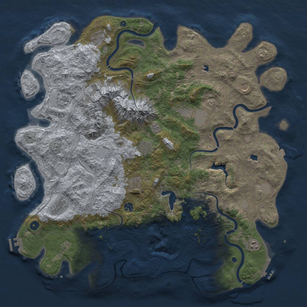 Rust Map: Procedural Map, Size: 5000, Seed: 219574, 17 Monuments