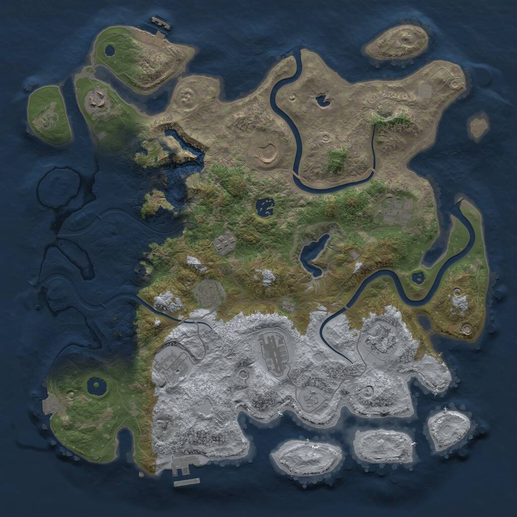 Rust Map: Procedural Map, Size: 4000, Seed: 848278, 15 Monuments