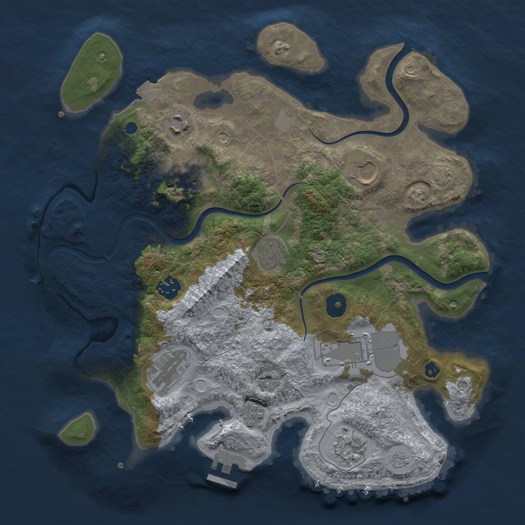 Rust Map: Procedural Map, Size: 3500, Seed: 13456, 14 Monuments