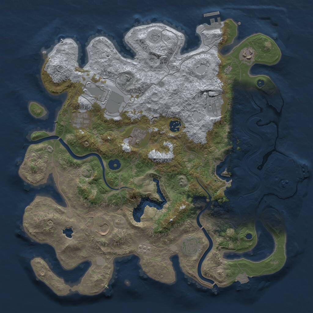 Rust Map: Procedural Map, Size: 4000, Seed: 1292468803, 15 Monuments