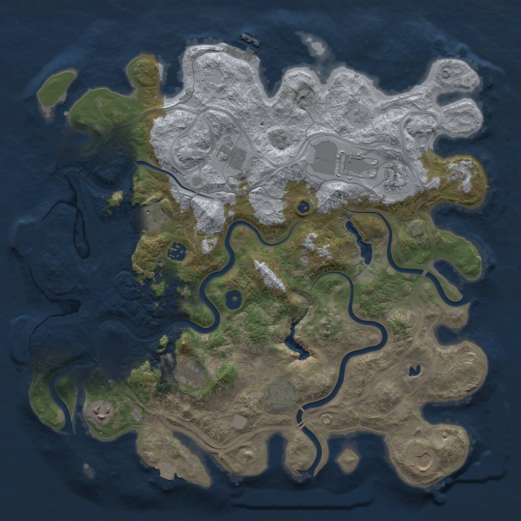 Rust Map: Procedural Map, Size: 4250, Seed: 656952815, 16 Monuments