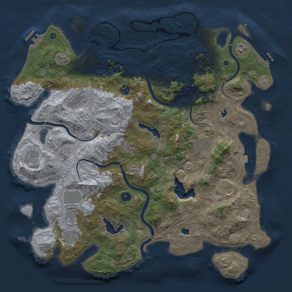 Rust Map: Procedural Map, Size: 4500, Seed: 2103333441, 16 Monuments