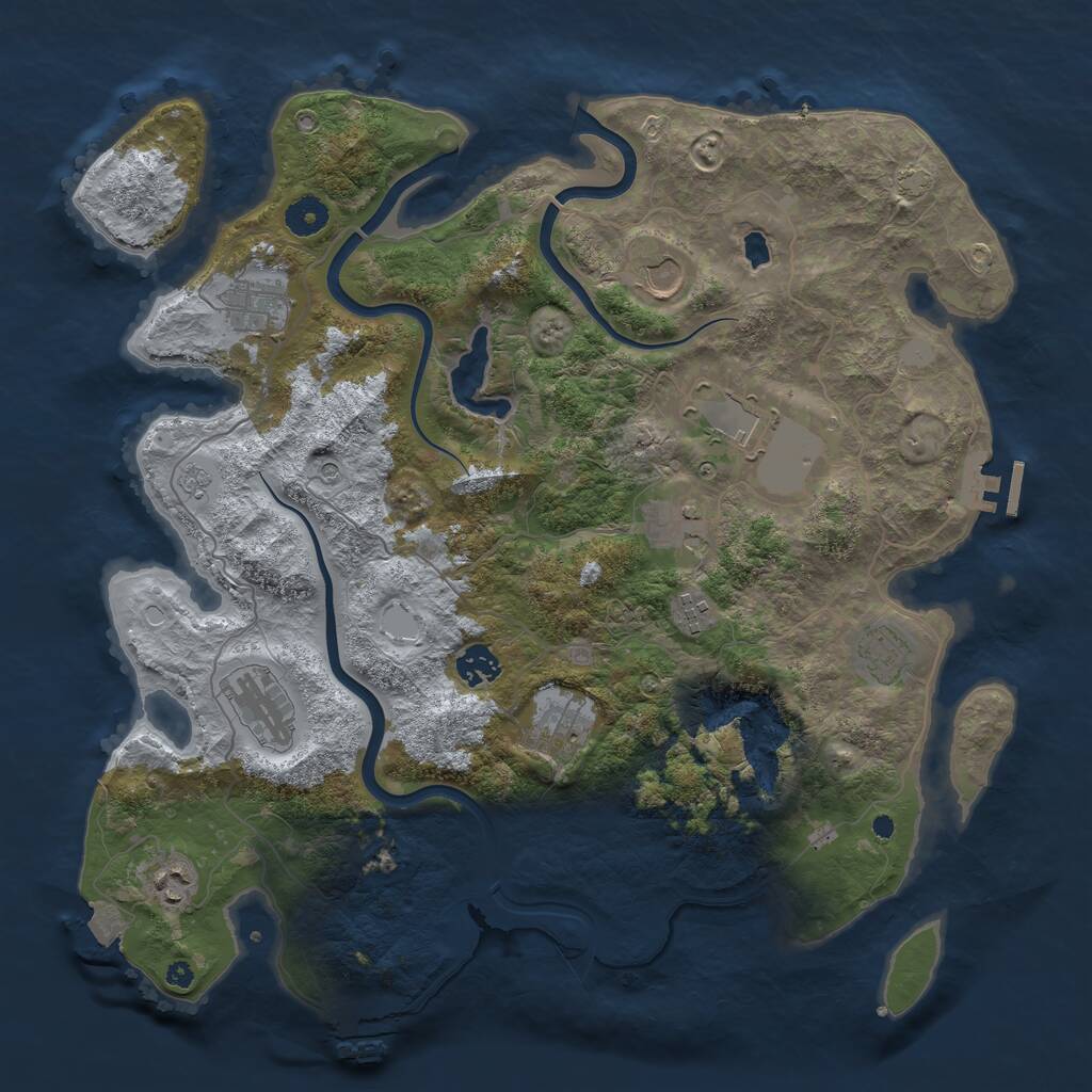 Rust Map: Procedural Map, Size: 4000, Seed: 4301986, 16 Monuments