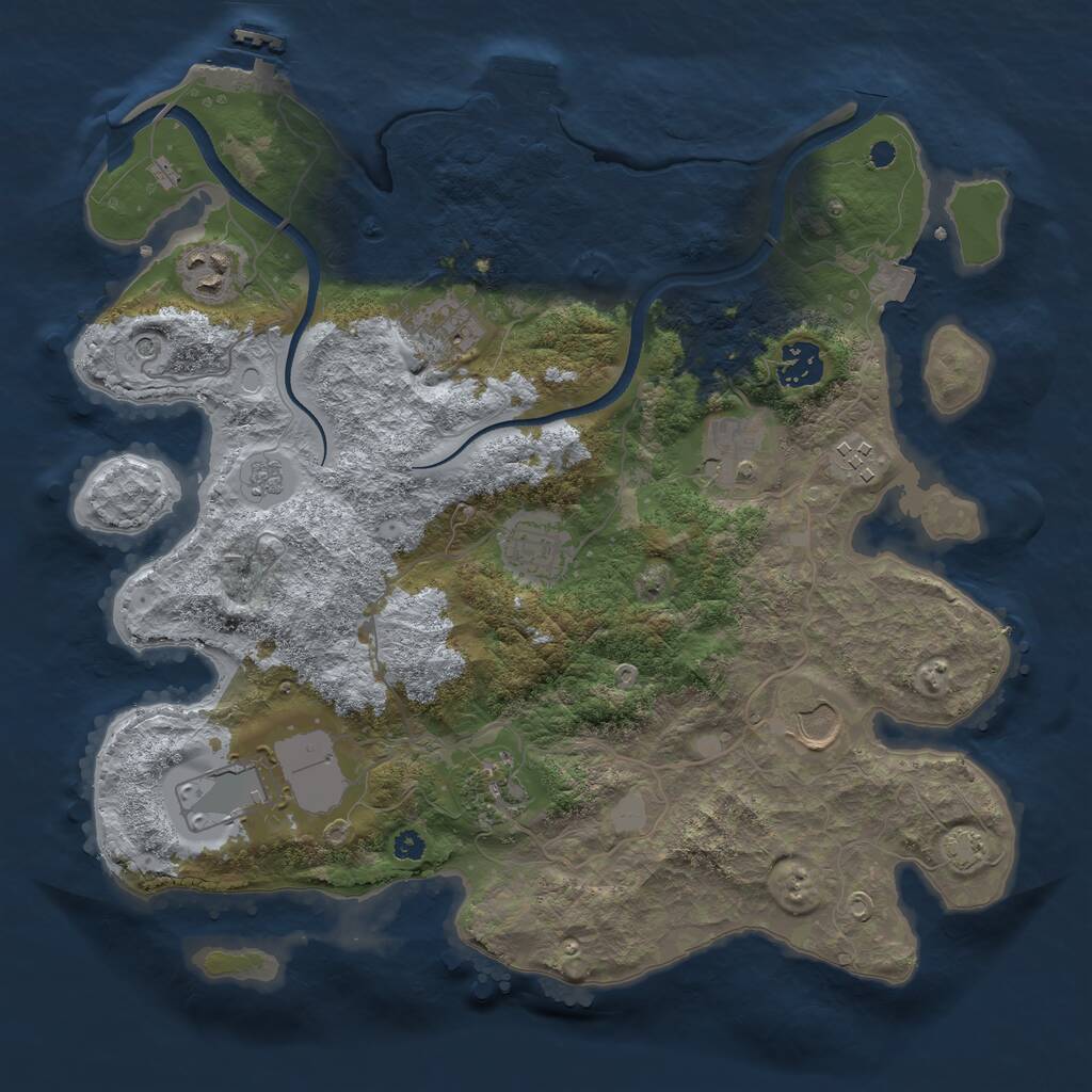 Rust Map: Procedural Map, Size: 3500, Seed: 1913158432, 15 Monuments