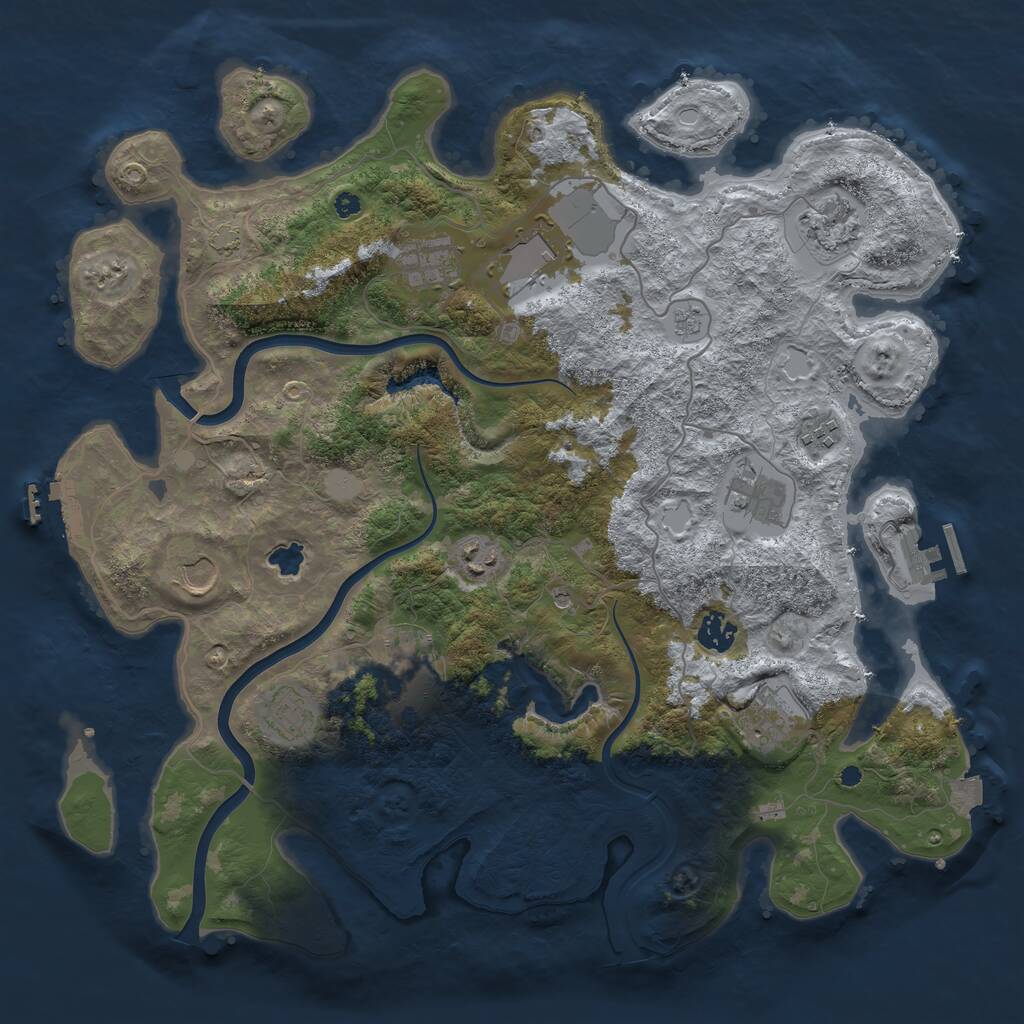 Rust Map: Procedural Map, Size: 4000, Seed: 1780543086, 17 Monuments