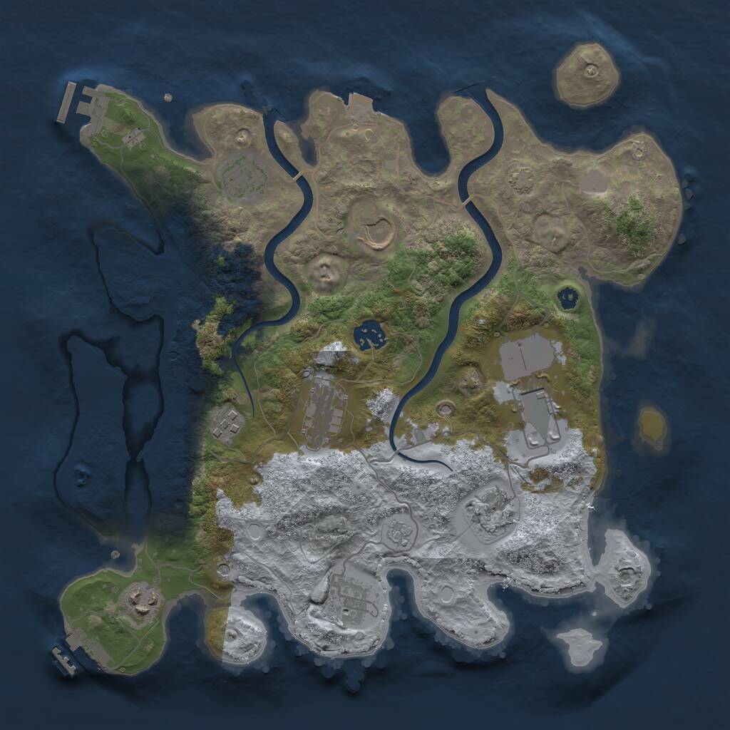 Rust Map: Procedural Map, Size: 3500, Seed: 1199866063, 15 Monuments