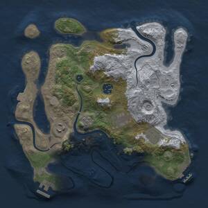 Thumbnail Rust Map: Procedural Map, Size: 3000, Seed: 12757, 11 Monuments