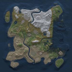 Thumbnail Rust Map: Procedural Map, Size: 3500, Seed: 1211125364, 15 Monuments