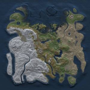Thumbnail Rust Map: Procedural Map, Size: 4000, Seed: 1156786714, 13 Monuments
