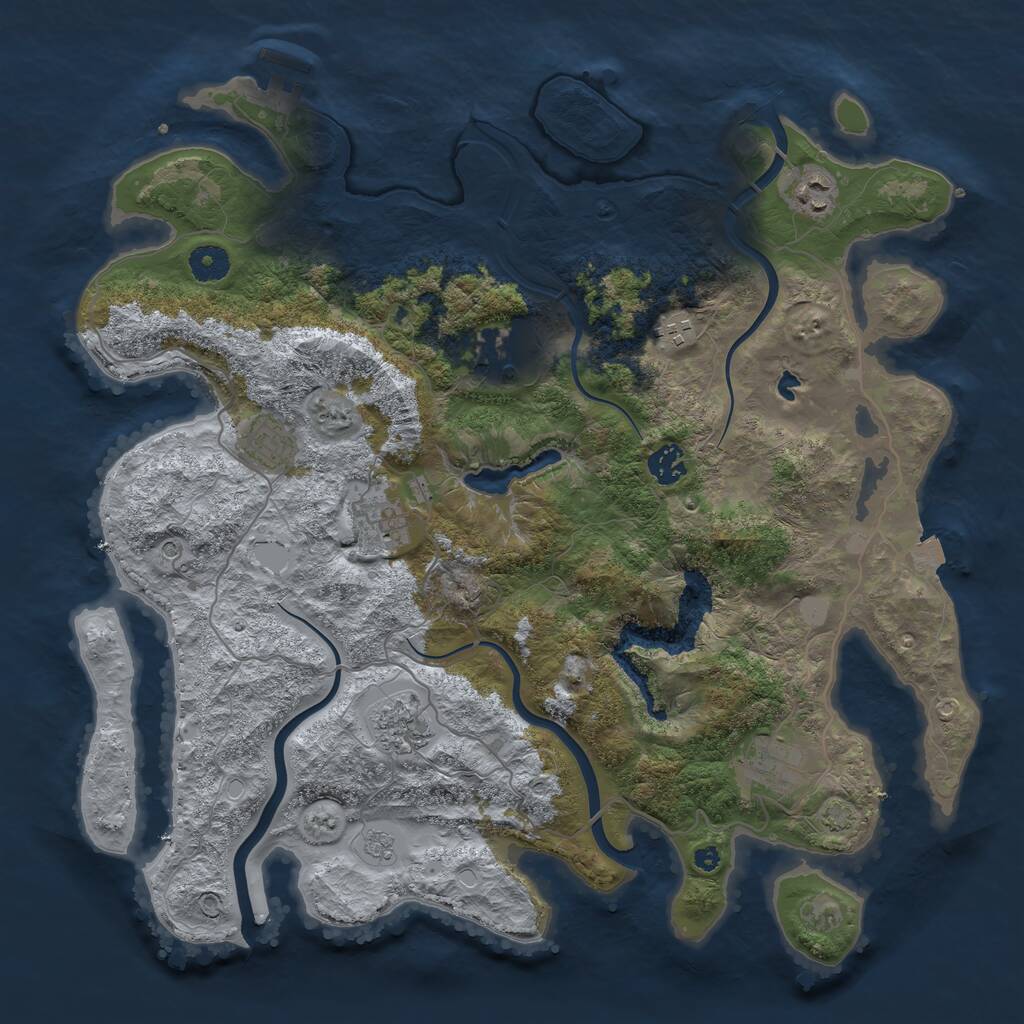 Rust Map: Procedural Map, Size: 4000, Seed: 1156786714, 13 Monuments