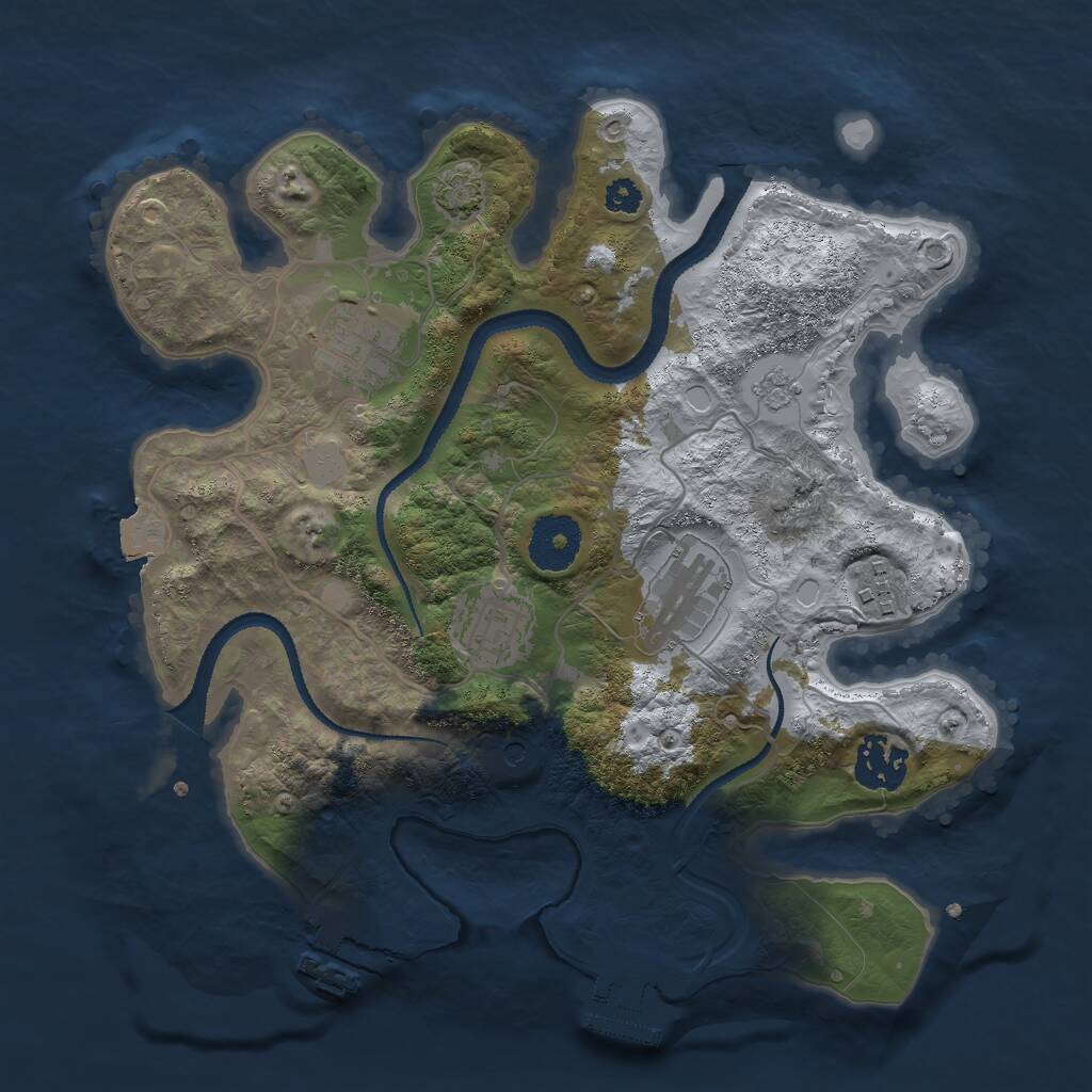 Rust Map: Procedural Map, Size: 3000, Seed: 726805618, 11 Monuments