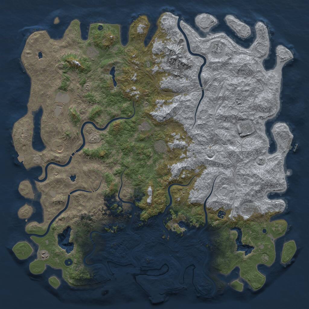 Rust Map: Procedural Map, Size: 6000, Seed: 1615582281, 17 Monuments