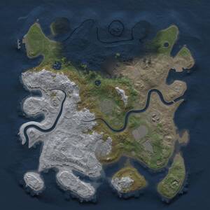 Thumbnail Rust Map: Procedural Map, Size: 3500, Seed: 491399777, 12 Monuments