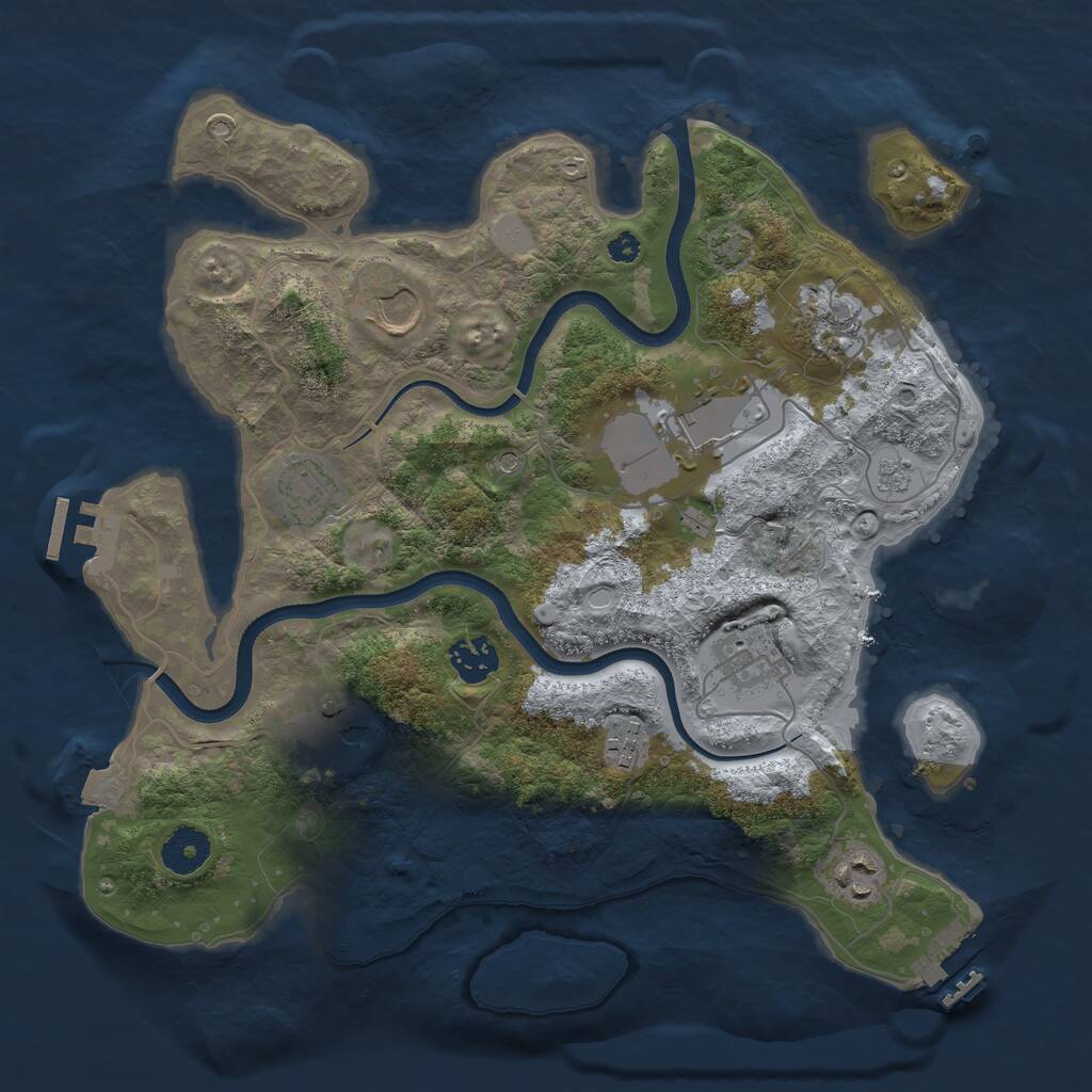 Rust Map: Procedural Map, Size: 3500, Seed: 2131601674, 15 Monuments