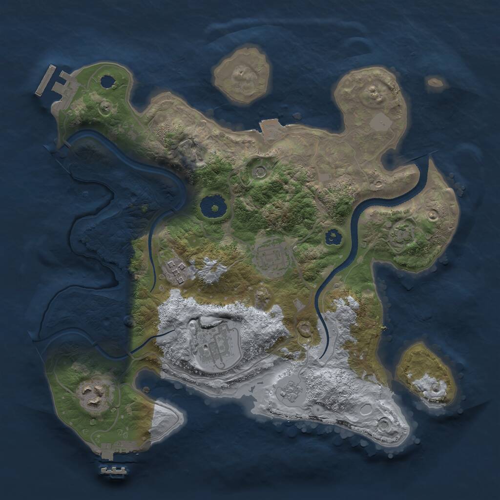 Rust Map: Procedural Map, Size: 3000, Seed: 15305, 10 Monuments