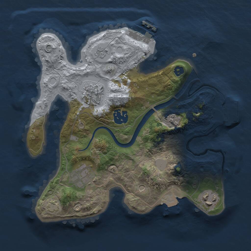 Rust Map: Procedural Map, Size: 2500, Seed: 615252557, 11 Monuments