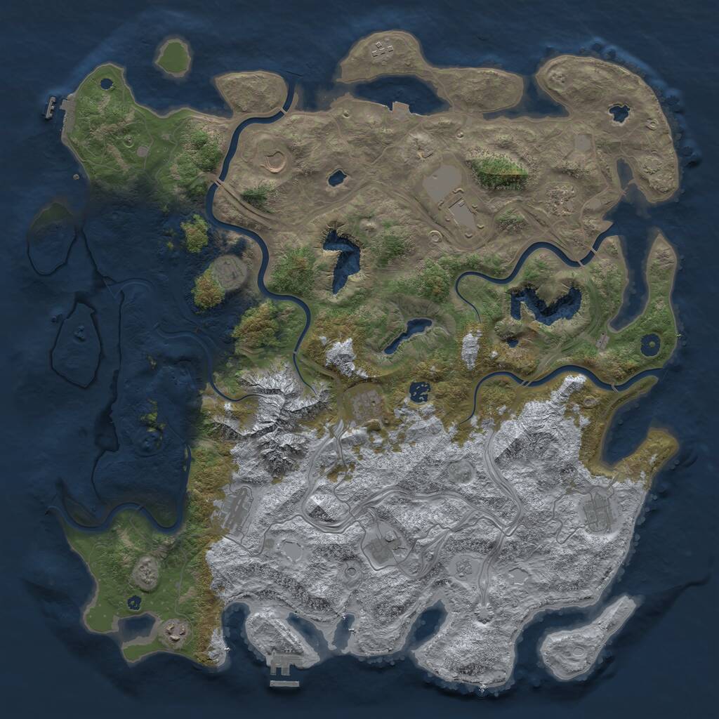 Rust Map: Procedural Map, Size: 5000, Seed: 1518979145, 17 Monuments