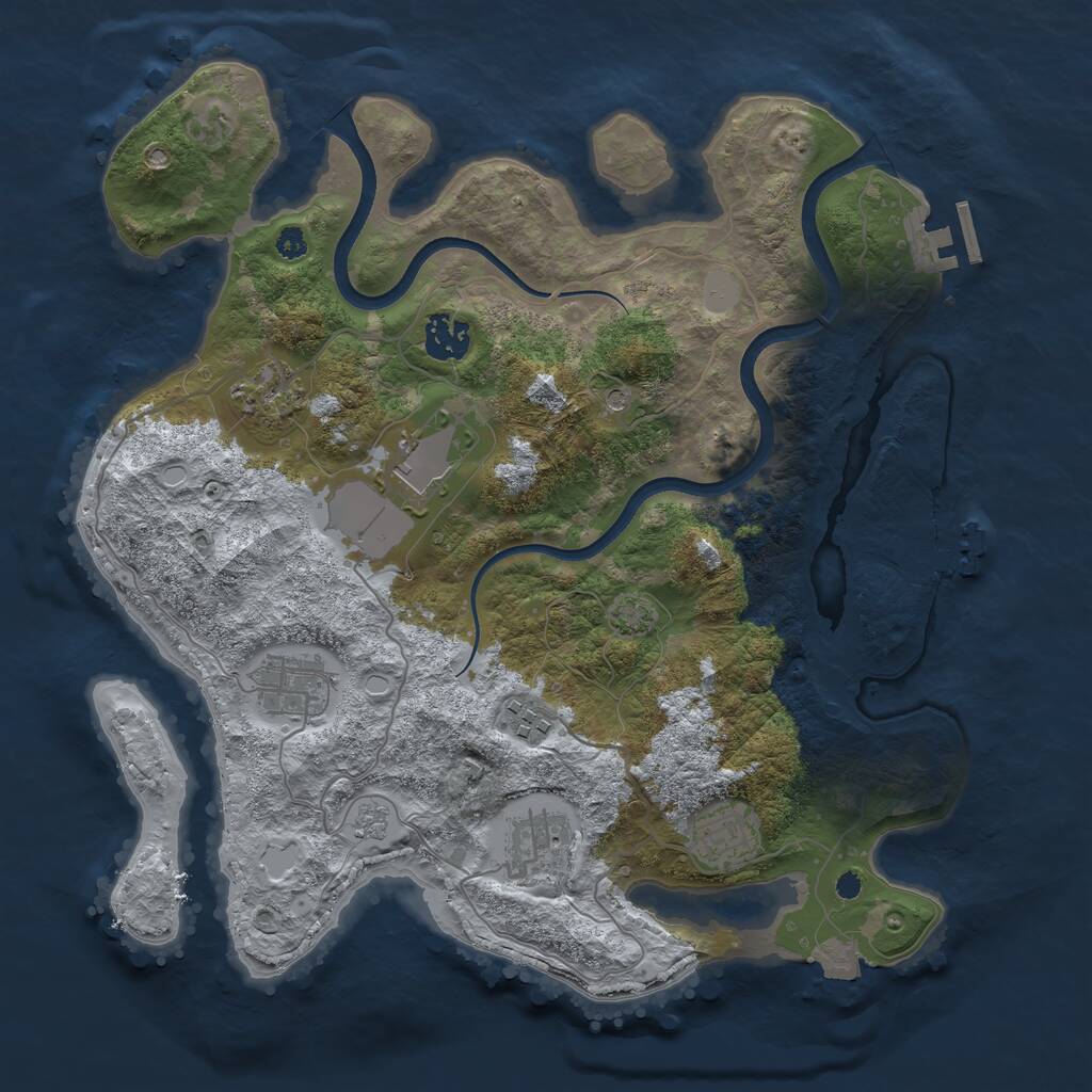 Rust Map: Procedural Map, Size: 3500, Seed: 1314768491, 13 Monuments