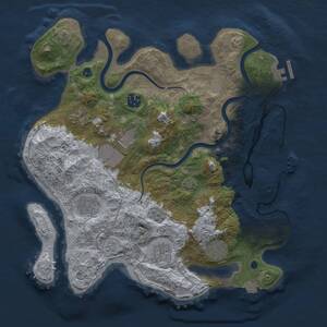 Thumbnail Rust Map: Procedural Map, Size: 3500, Seed: 1314768491, 13 Monuments