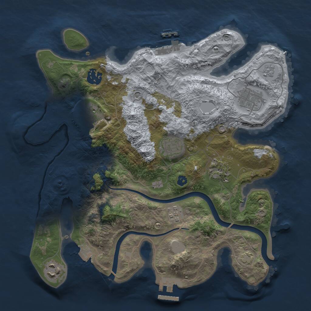 Rust Map: Procedural Map, Size: 3000, Seed: 151649613, 13 Monuments