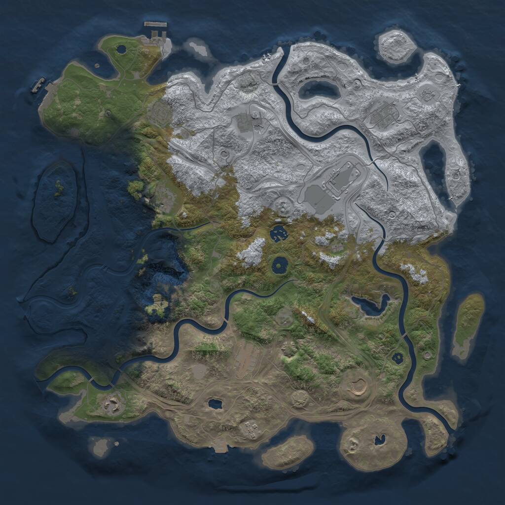 Rust Map: Procedural Map, Size: 4500, Seed: 125154785, 16 Monuments