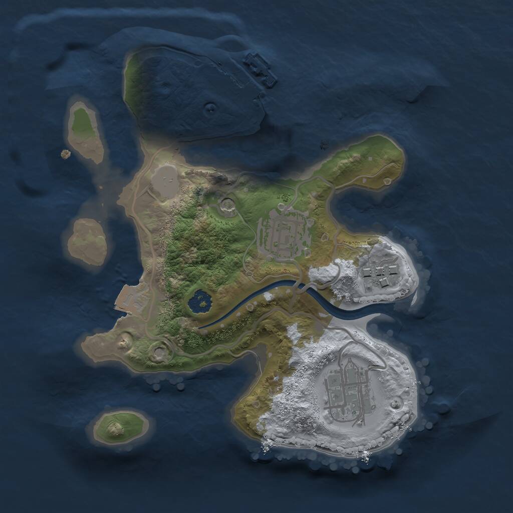Rust Map: Procedural Map, Size: 2200, Seed: 662880079, 6 Monuments