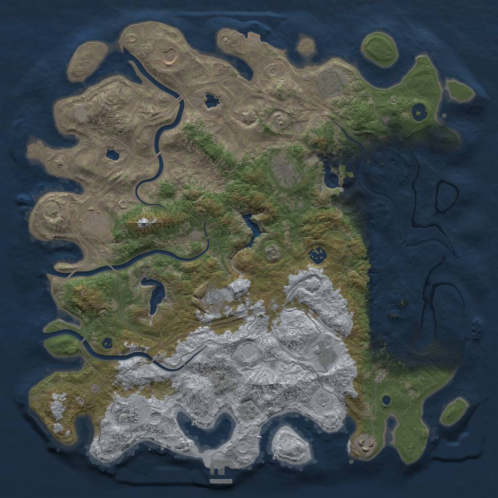Rust Map: Procedural Map, Size: 4500, Seed: 5875256, 16 Monuments